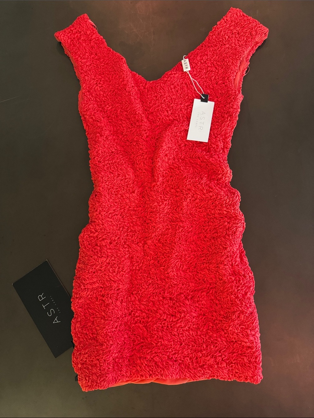 Astr Textured Ruched Mini Dress